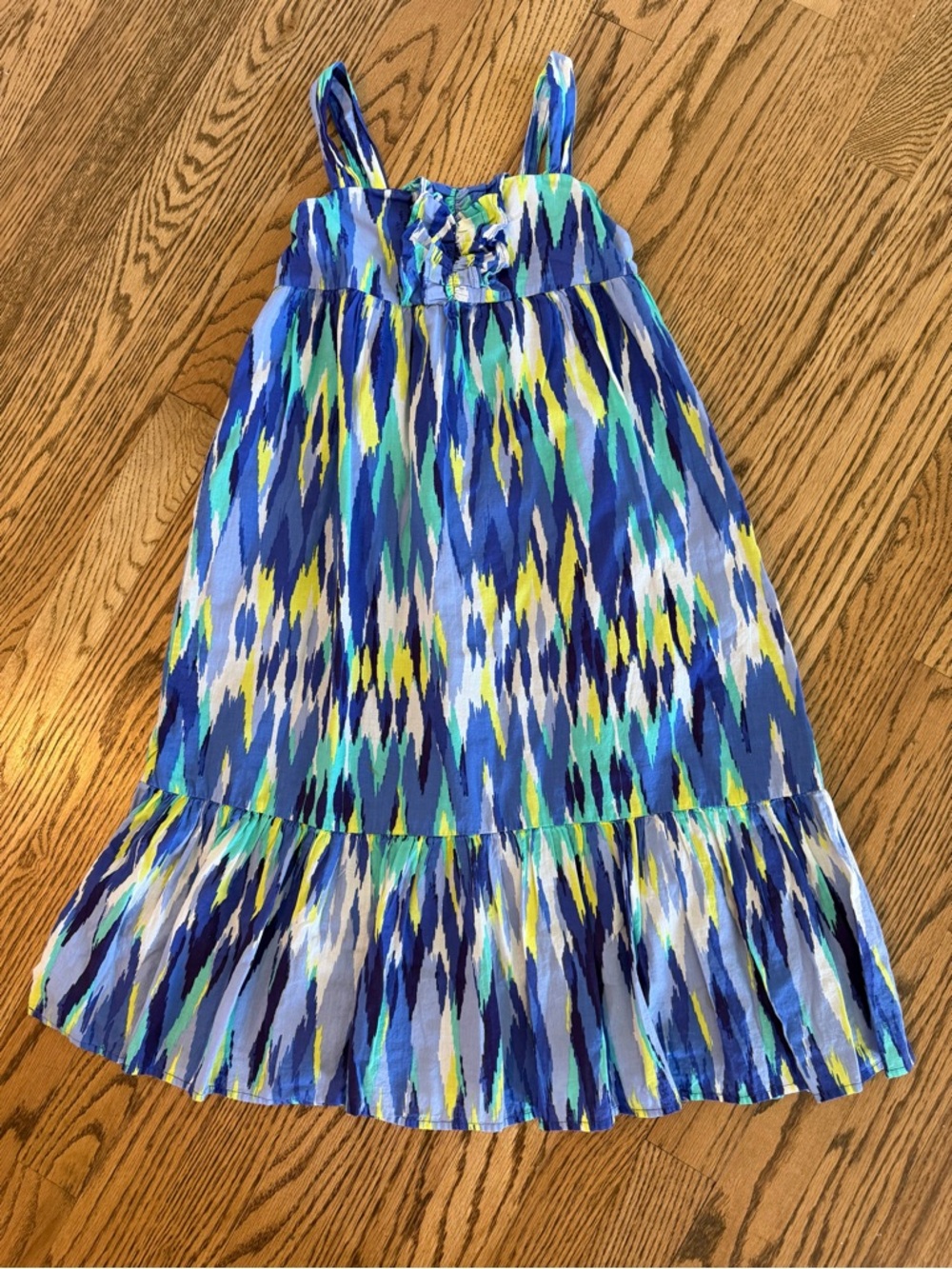 Girls Summer Dress Blue Multi-Color Gymboree size 7
